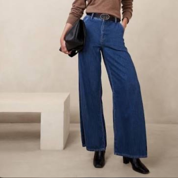Banana republic ultra high rise wide leg jeans - Picture 1 of 6
